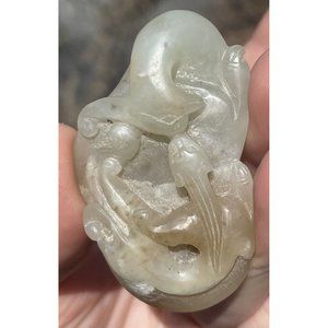 Vintage Chinese Jade Phoenix Bird Netsuke Toggle China Republic Era 20th C. Art